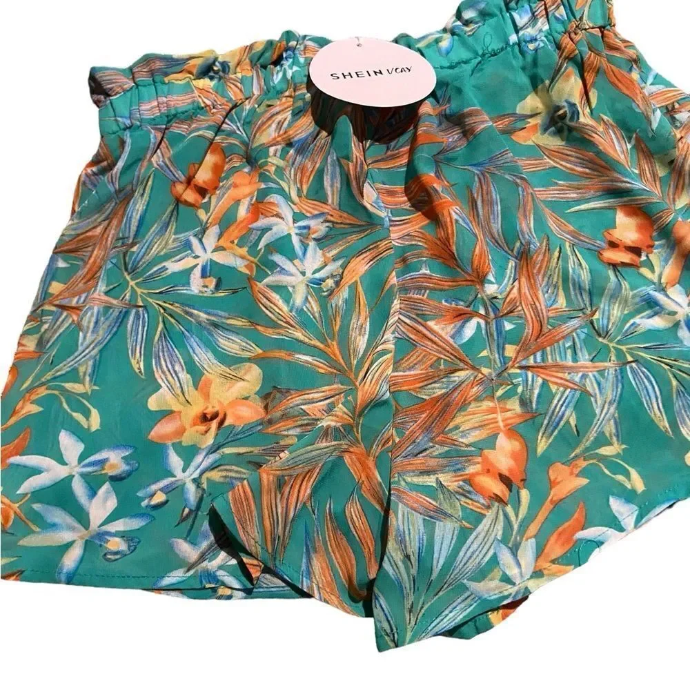 SHEIN Vcay raccolta carta qwesine shirts size medium new with tags